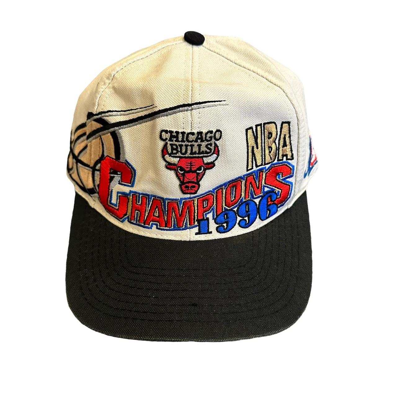 Vintage Chicago Bulls 1996 Championship Snapback Hat - Depop