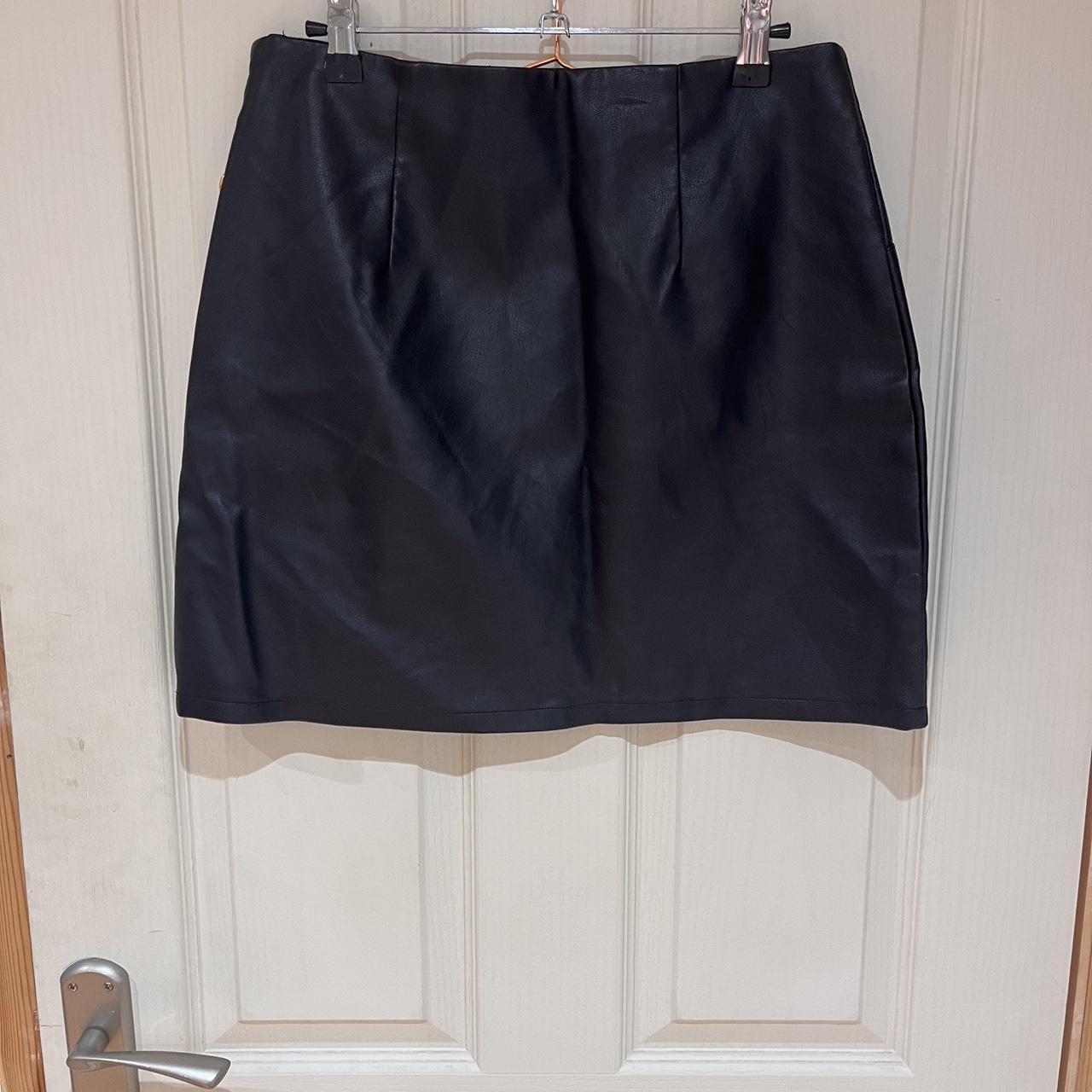 primark mini faux leather skirt size 12 - Depop
