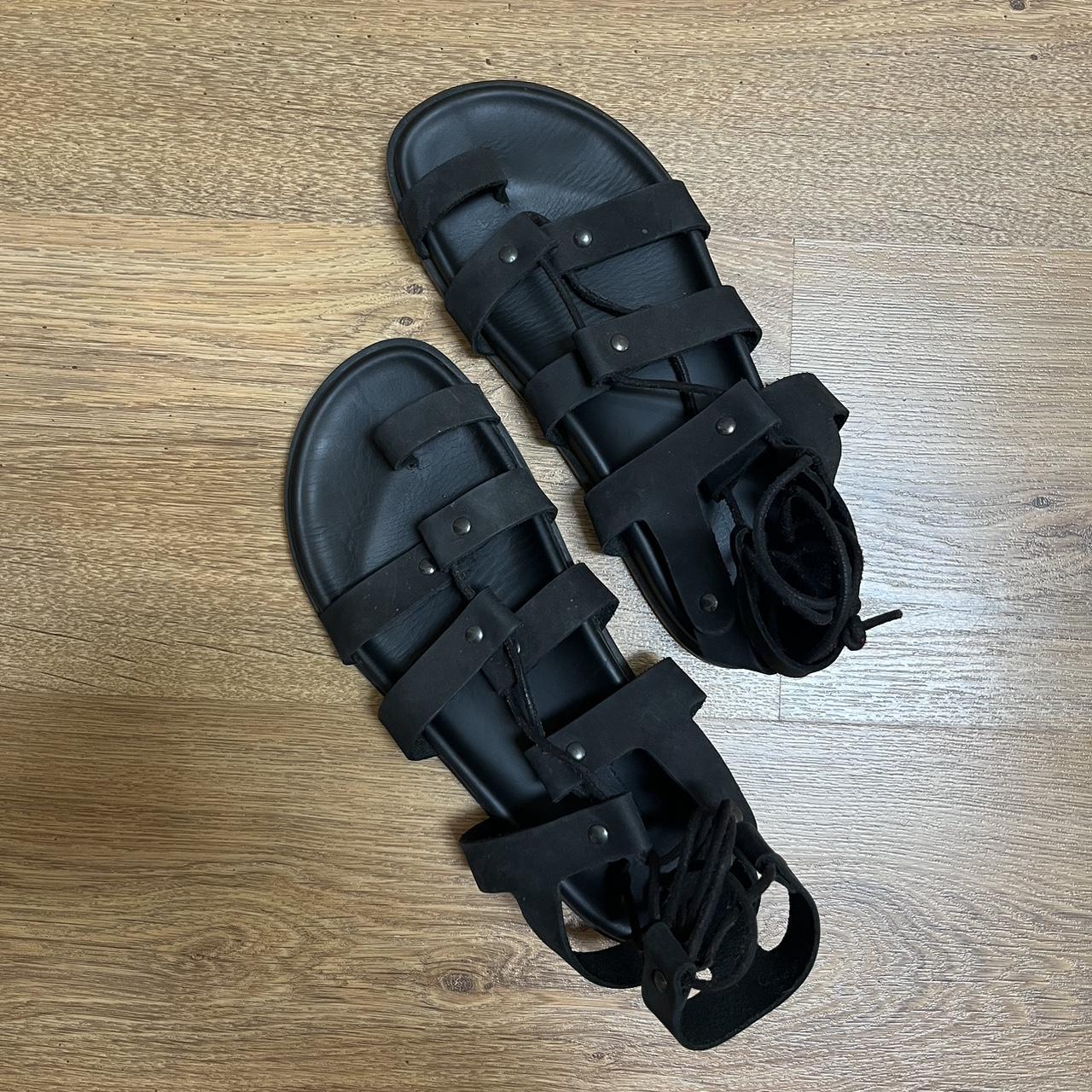 Bassike shoes black roman sandals. Made in italy Depop