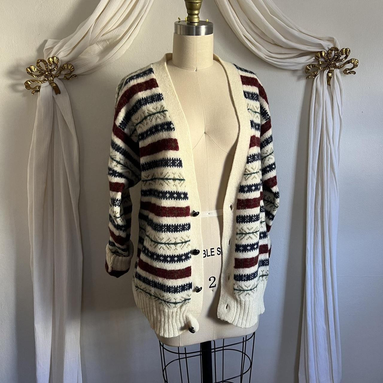 fair isle knit vintage 90s pure wool fair isle... - Depop