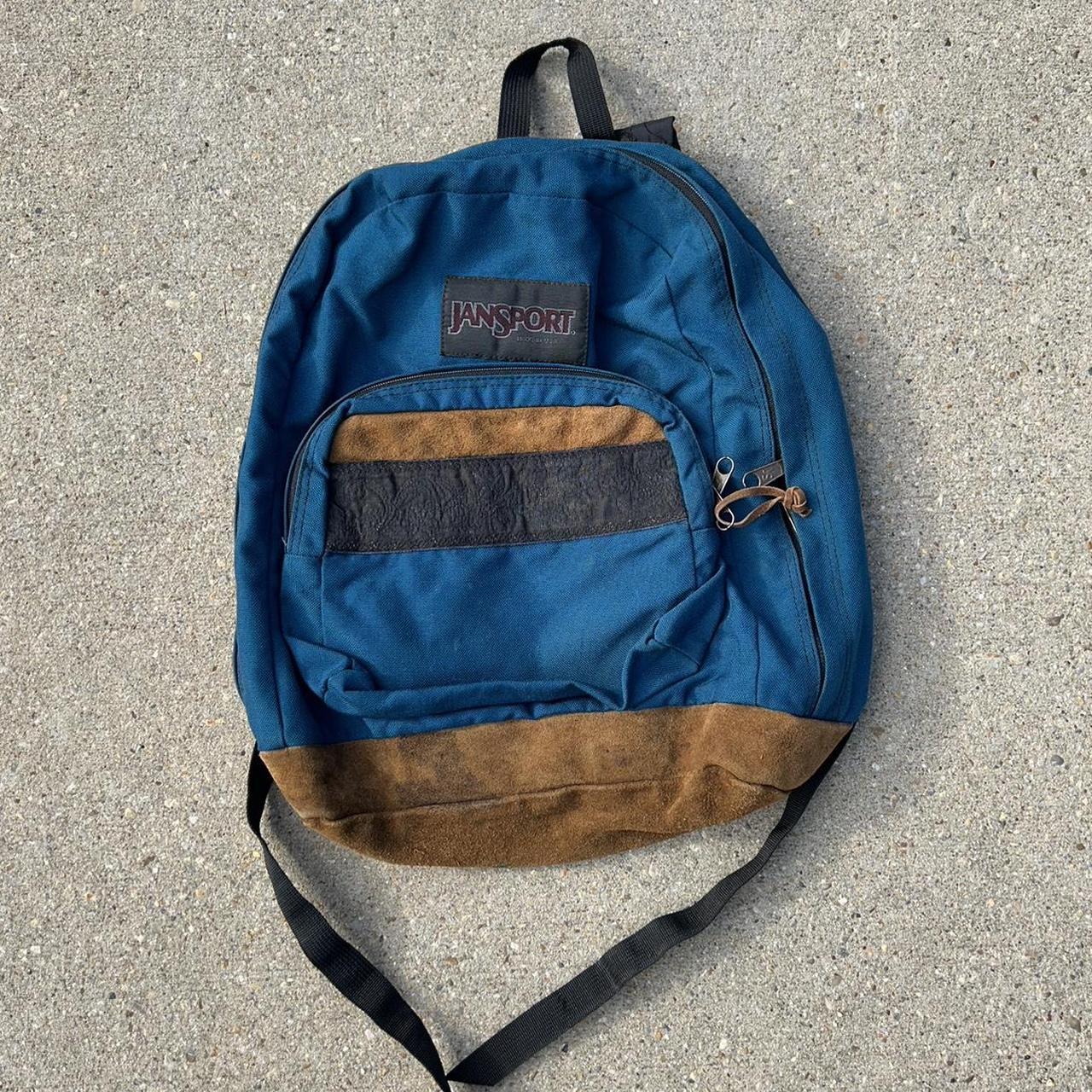 Vintage 1990s Jansport Made in USA Leather Bottom... Depop