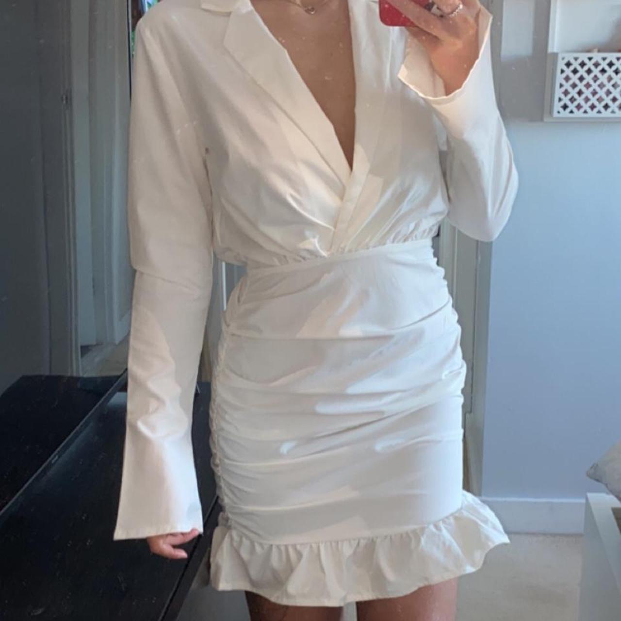 White shirt dress Pretty little thing Size 8 Brand... Depop