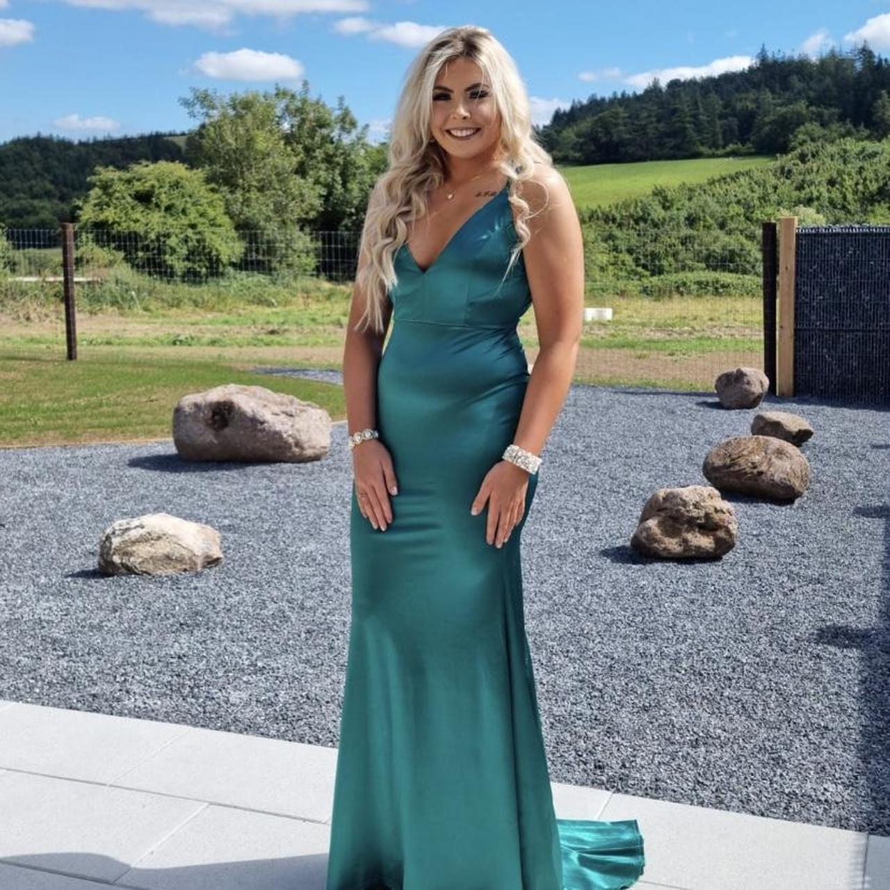 Emerald green debs dress size M Detailed back 🧚‍♀️... - Depop