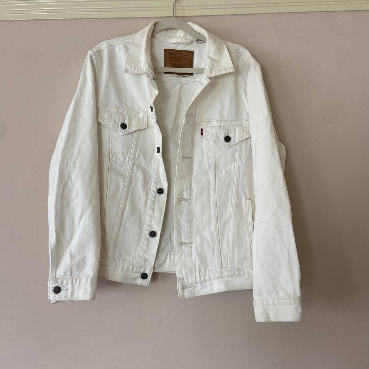 Women's levi's sales white denim jacket