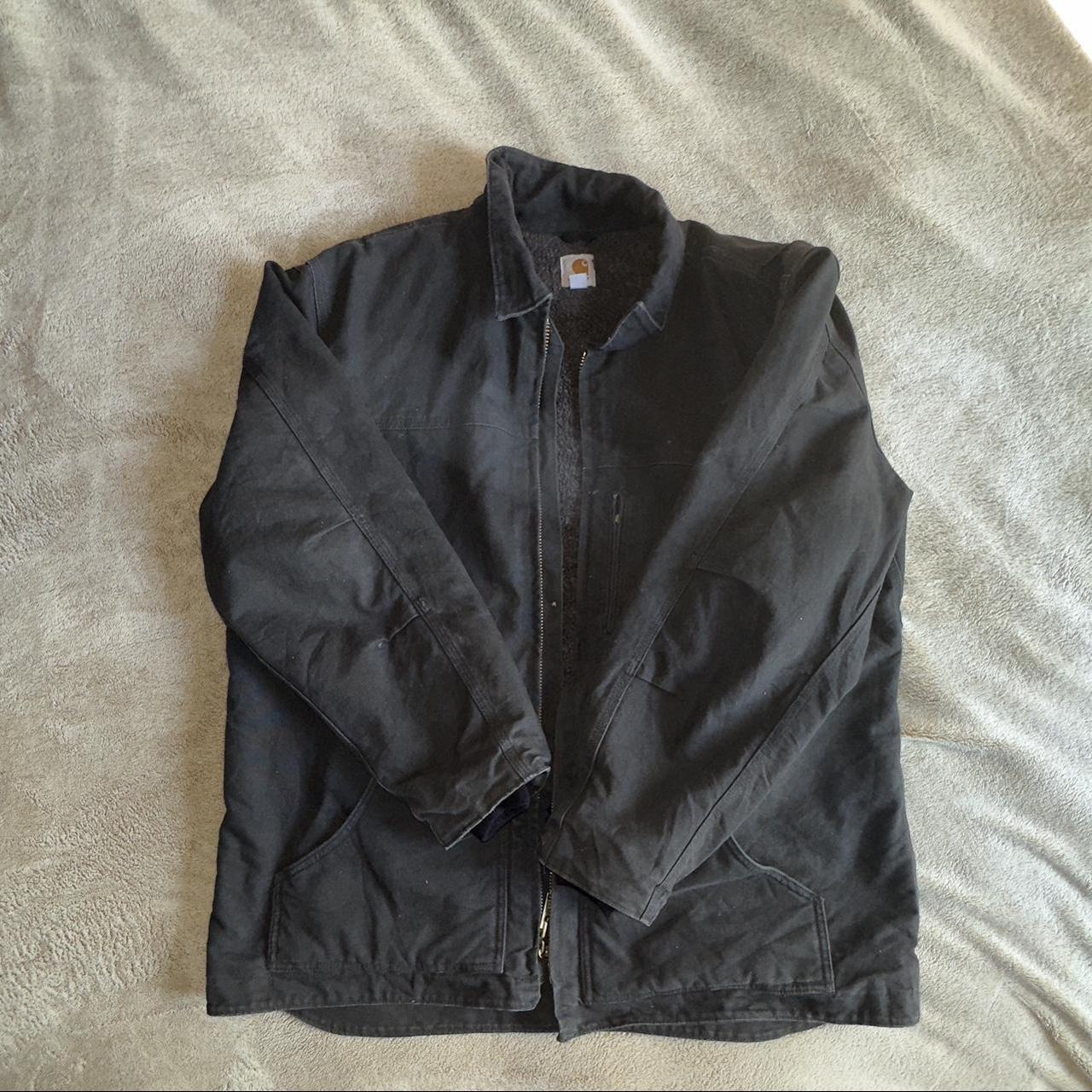 Vintage black fleece-lined carhartt jacket Perfect... - Depop