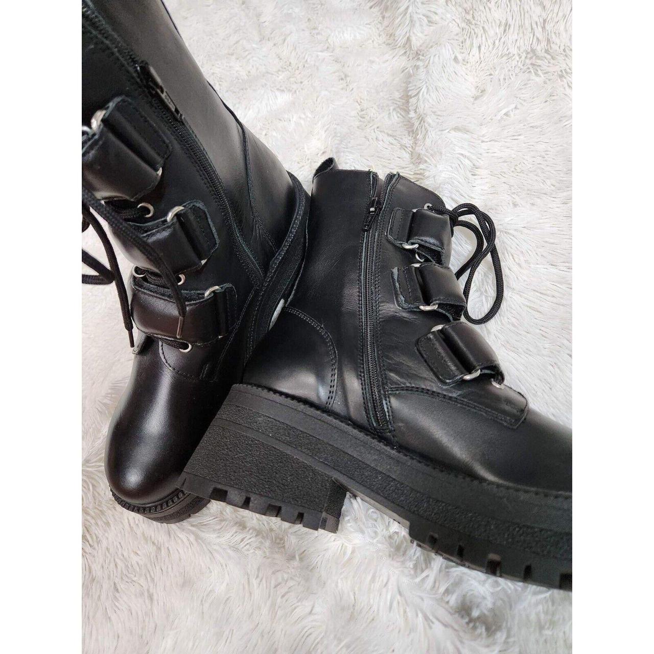 New Free People Emmett Strap Lace-Up Boots Size 9 MSRP: $268 Leather latte