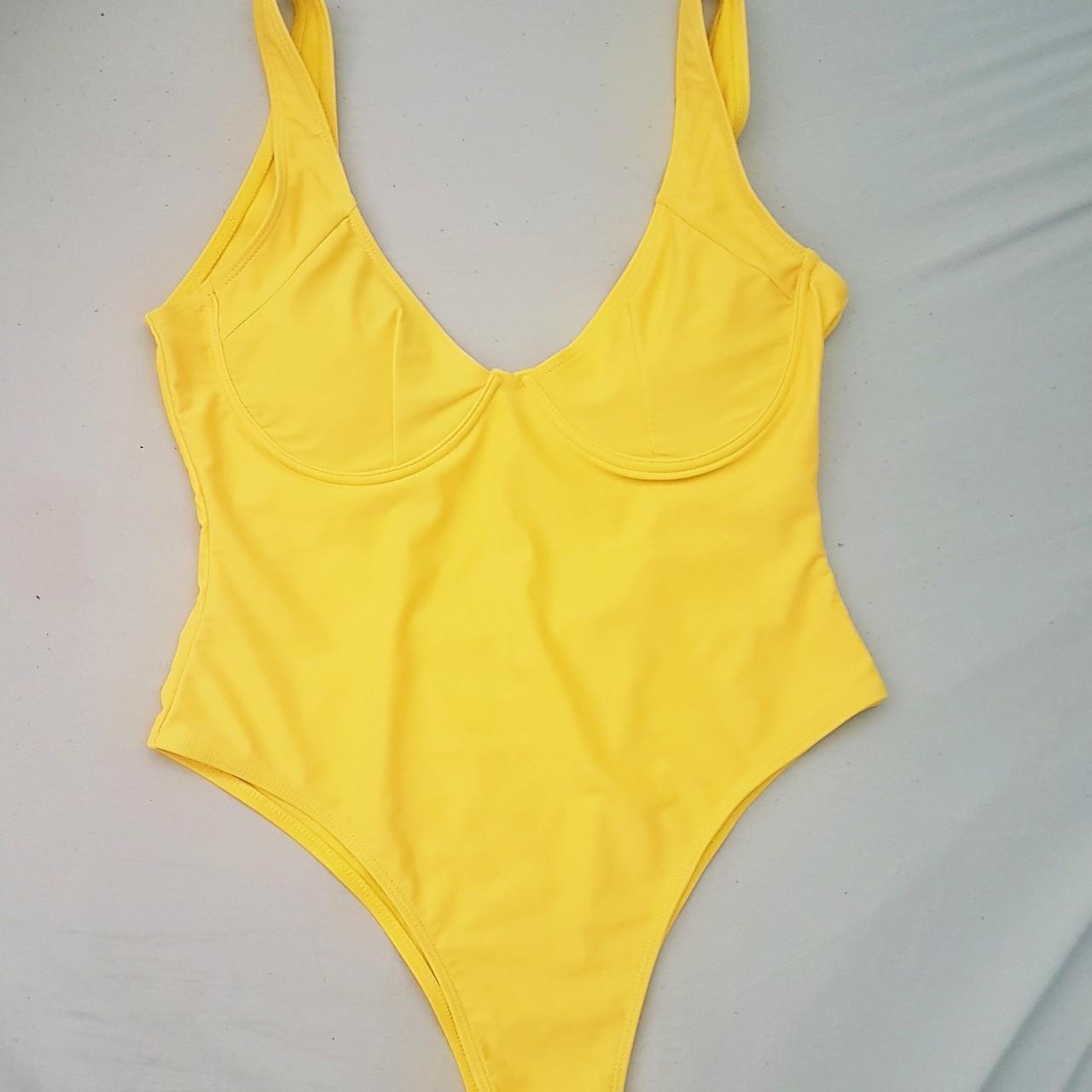 Women's Yellow Swimsuit-one-piece | Depop