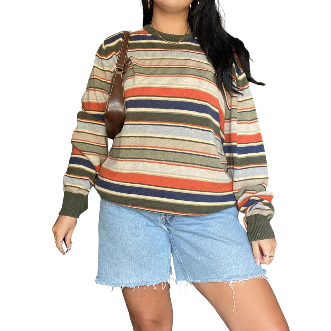 Vintage toned oversized chunky sweater... - Depop