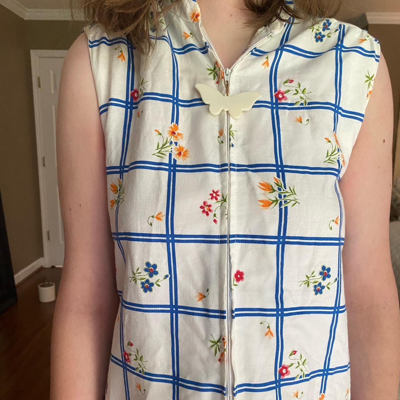 Vintage patchwork floral mini dress The most... - Depop