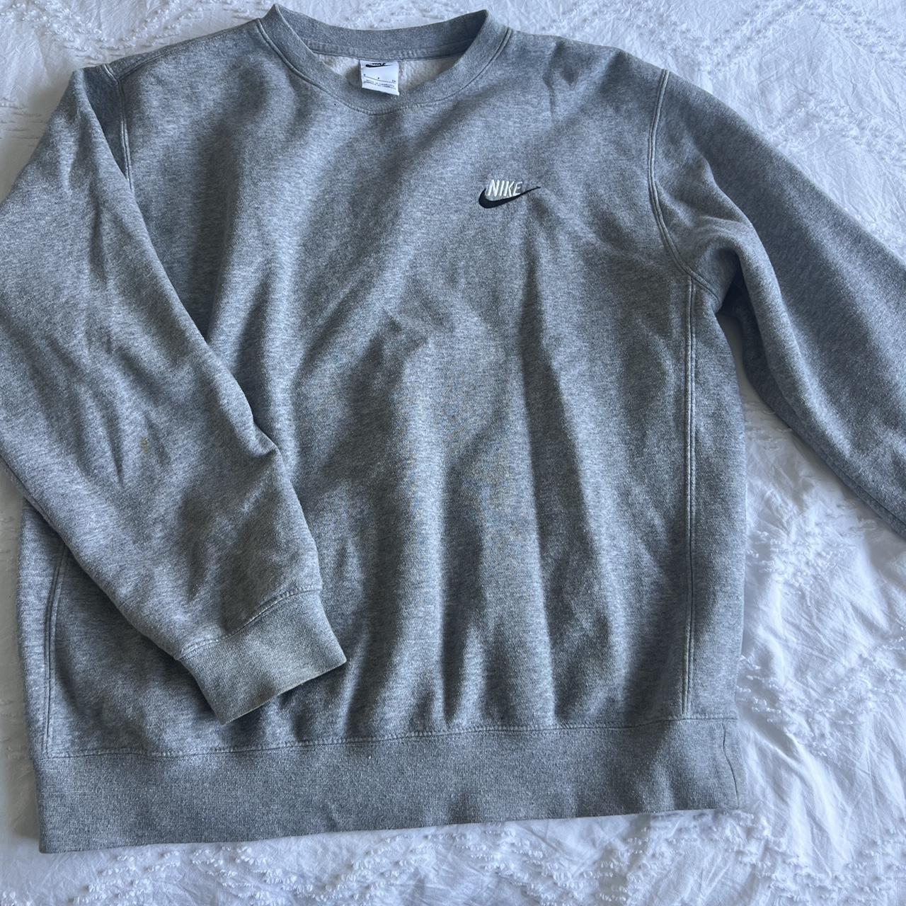 grey oversized nike sweatshirt worn a few times... - Depop