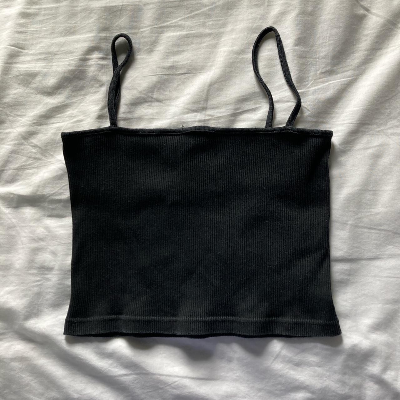 Black brandy Melville tube top with spaghetti straps... Depop