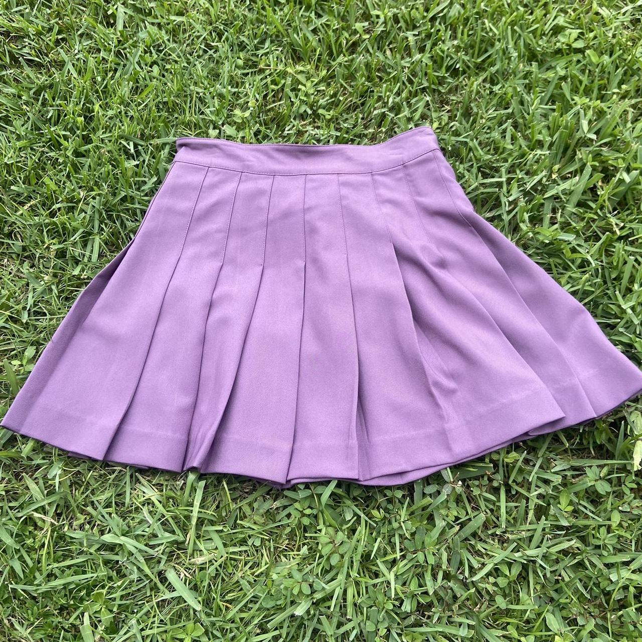 Purple pleated skirt Just realized the sun made the... - Depop