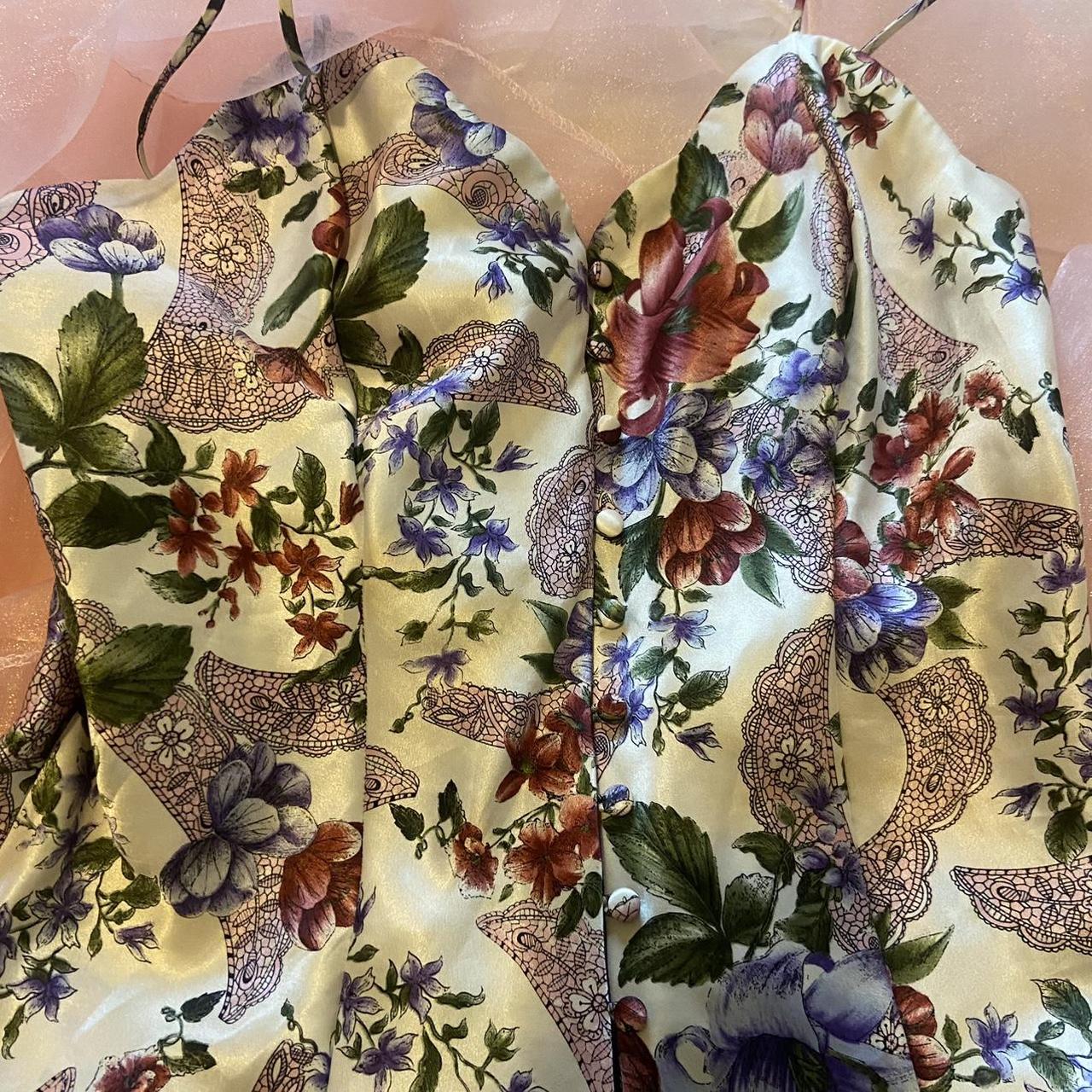 Vintage Victorias secret silky floral slip dress... - Depop