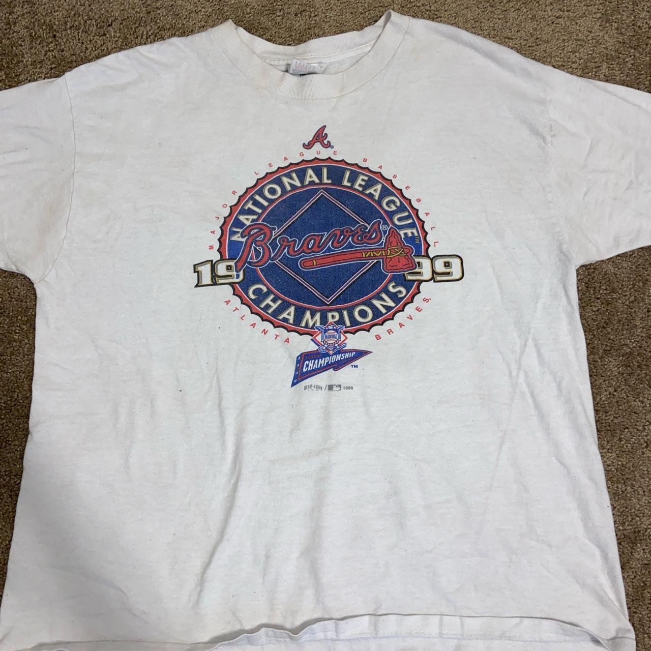 Vintage Atlanta Braves Sweatshirt Fruit Of The Loom - Depop