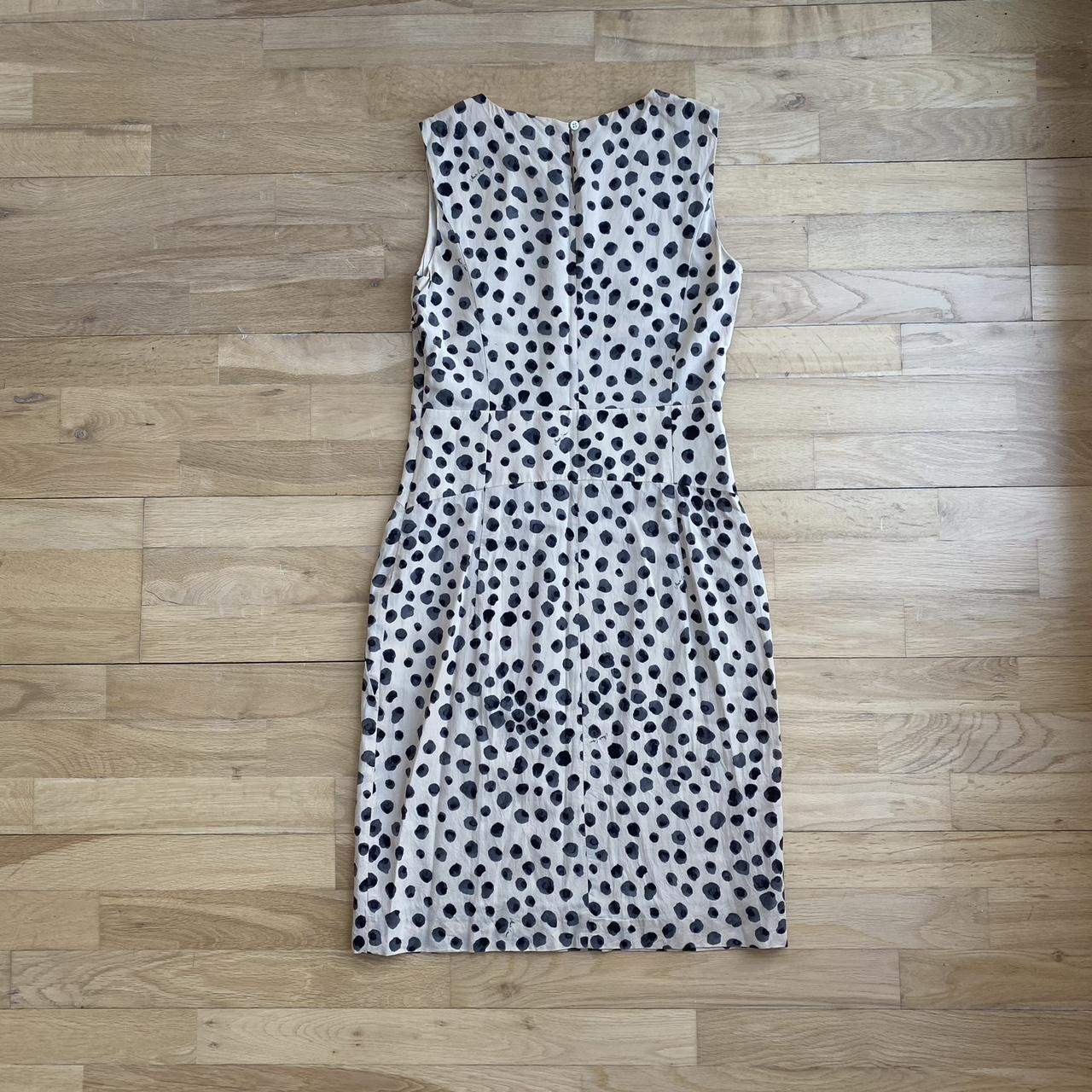 Marc Cain polka dot occasion dress in beige and... - Depop