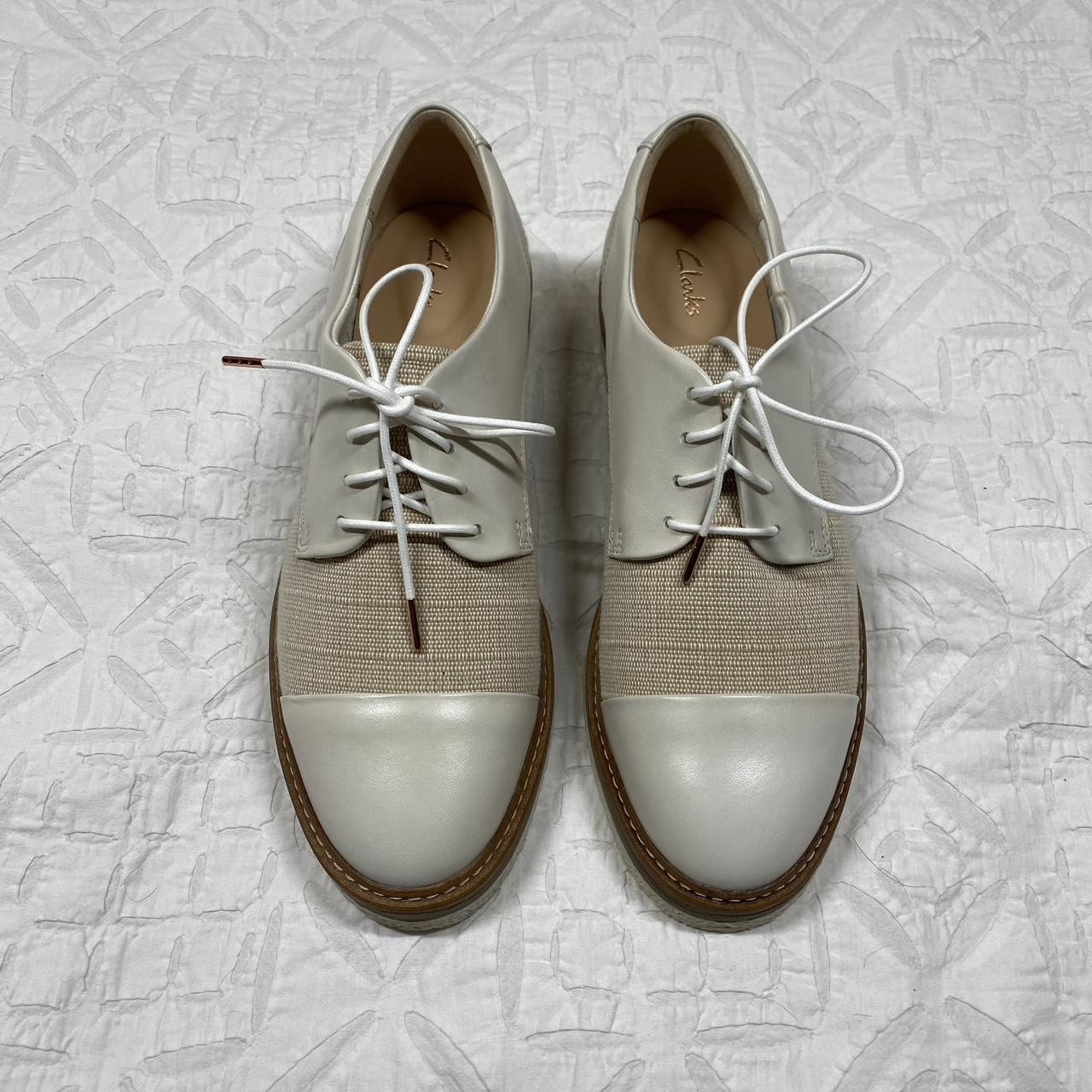 Clarks cream hot sale brogues