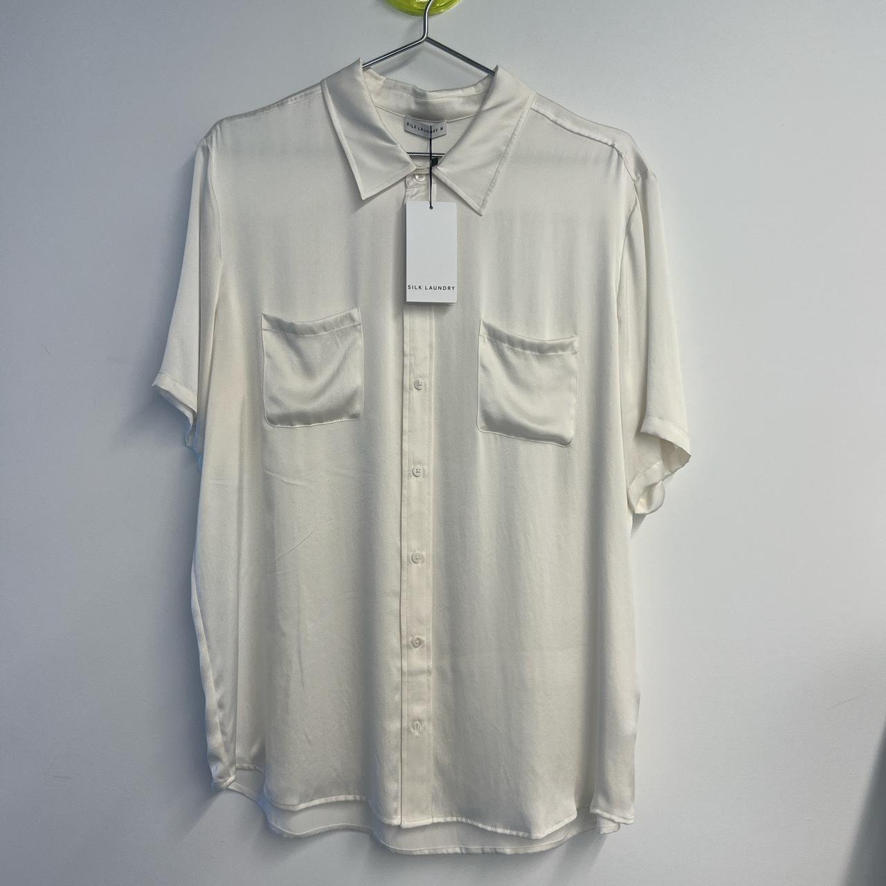 Silk laundry white 100% silk shirt brand new rrp 320 - Depop