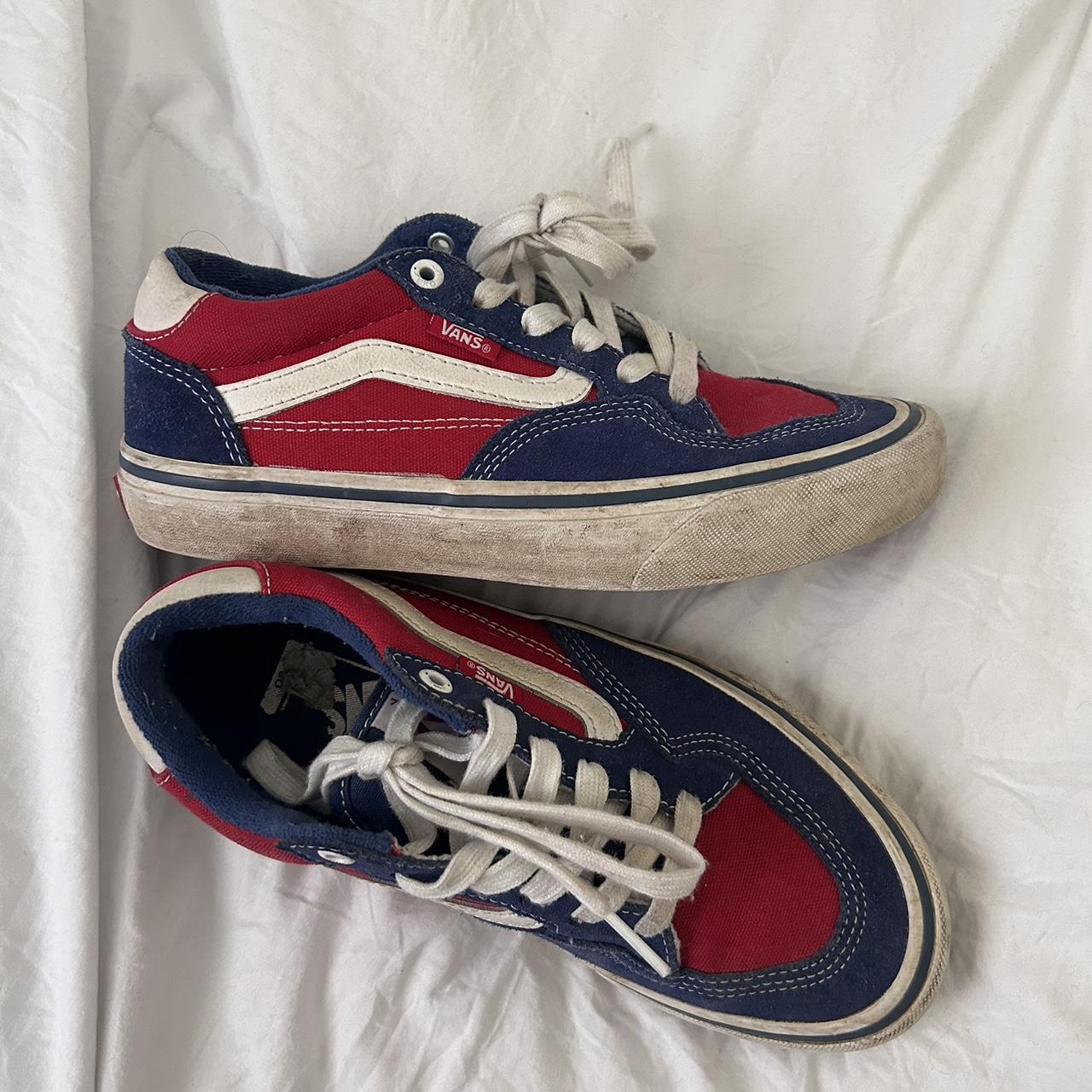 Red and blue spider-man looking vans size men’s 5.5 - Depop