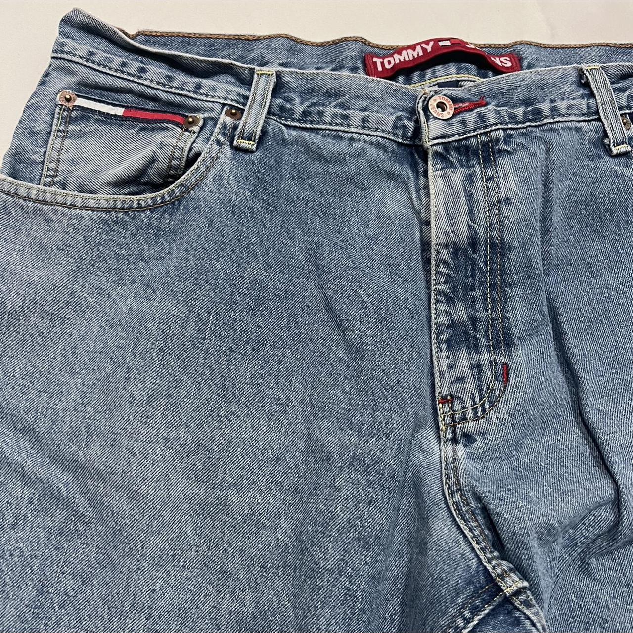 Tommy Hilfiger Men's Red and Blue Jeans | Depop