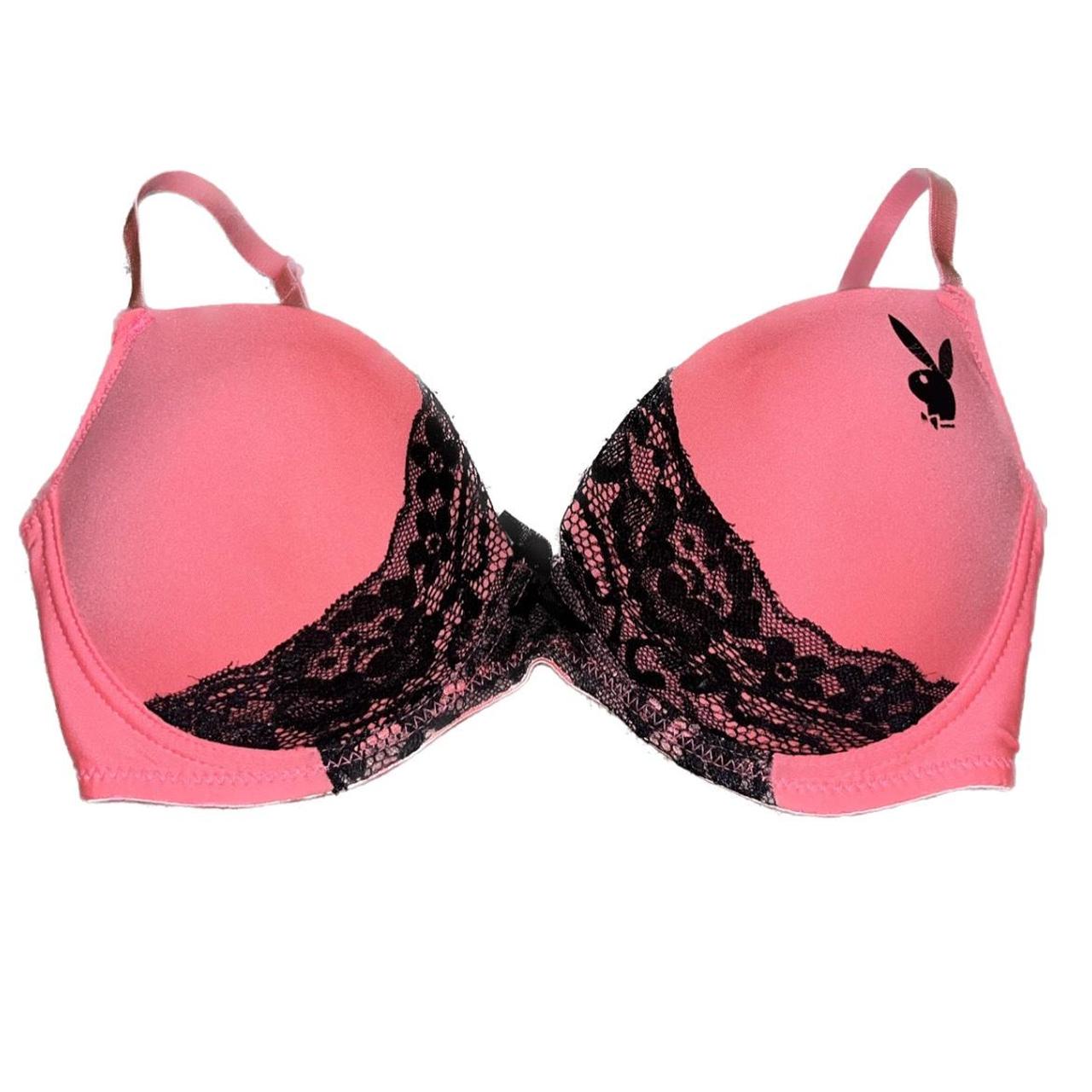 SOLD hot pink with black lace Forever 21 minor push up bra. Super cute for  a top or to layer with! SIZE: 32B model measurements: 5ft 1