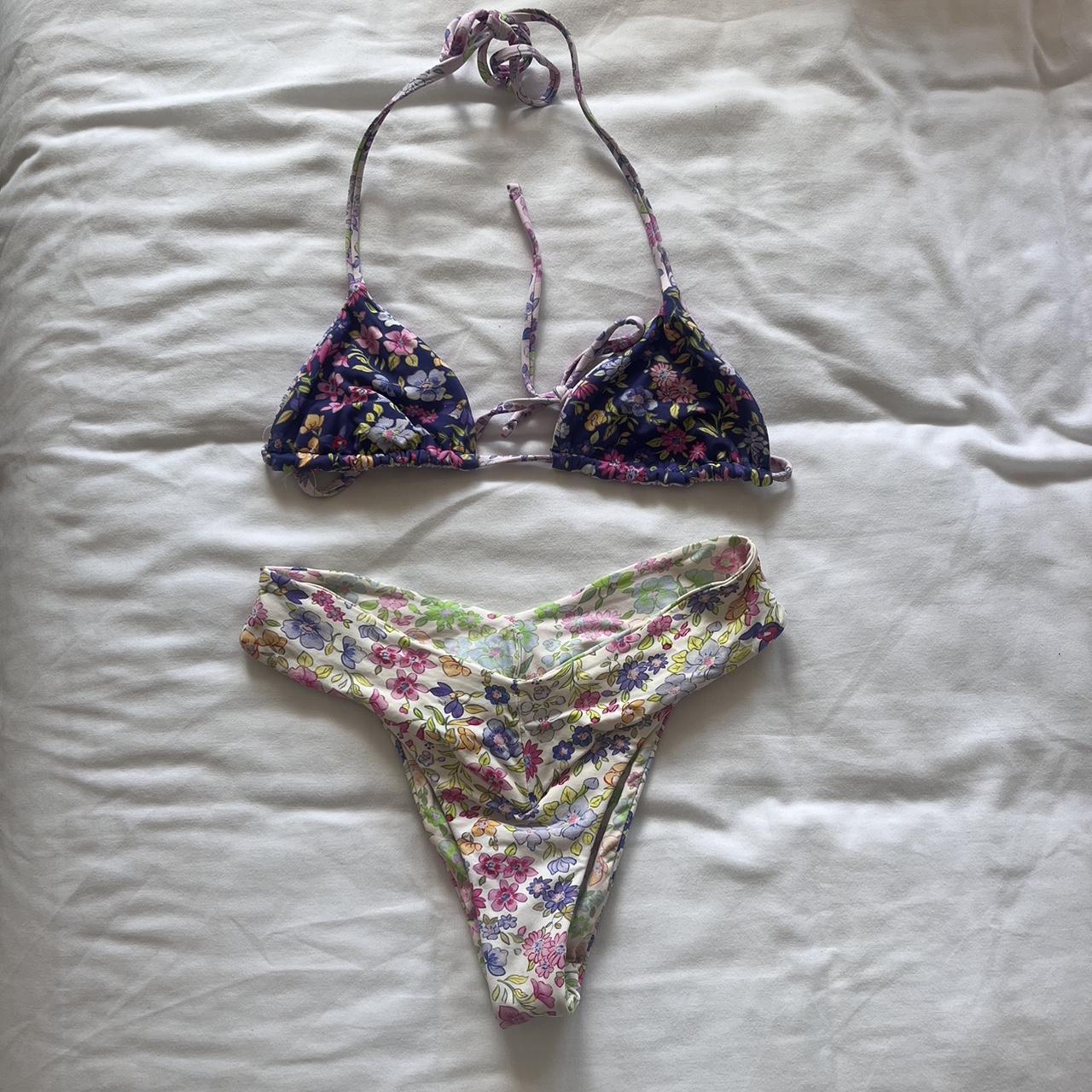 LoveShackFancy Women's Pink and Green Bikinis-and-tankini-sets | Depop