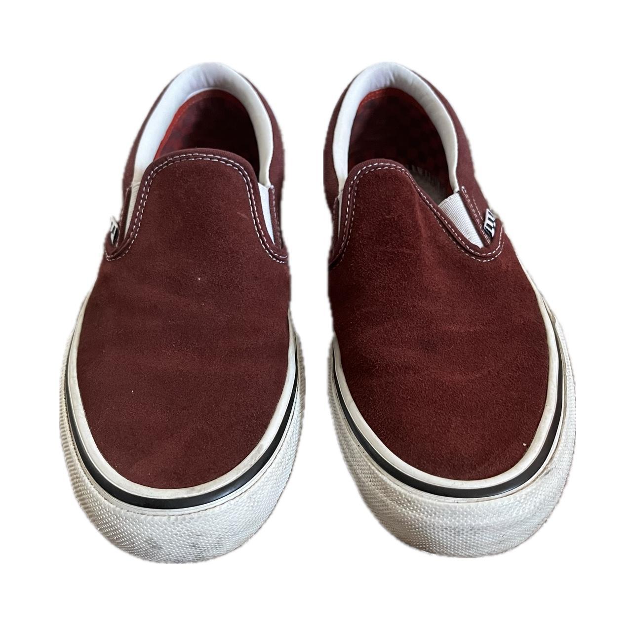 VANS SLIP ONS PRO SKATE MODEL SAMPLES BURGUNDY. Depop