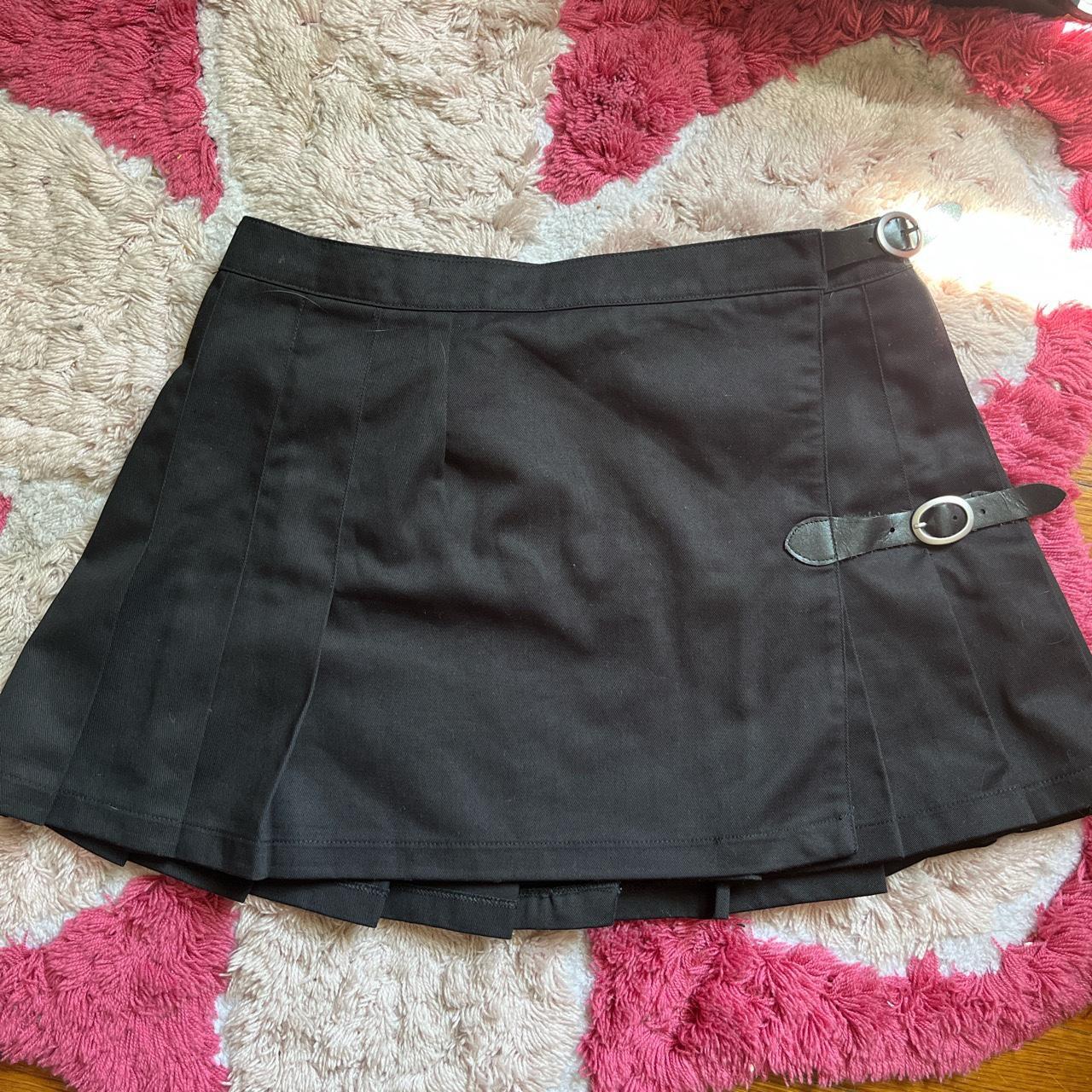 brandy melville black mini skirt waist 14.5 in Depop
