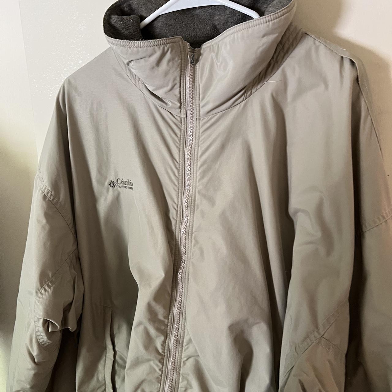 Columbia Sportswear Men's Tan and Cream Jacket | Depop