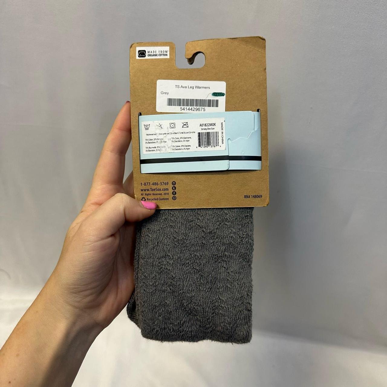 Toesox Ava Leg Warmer Knee High Grey Smoky OS Cotton... - Depop