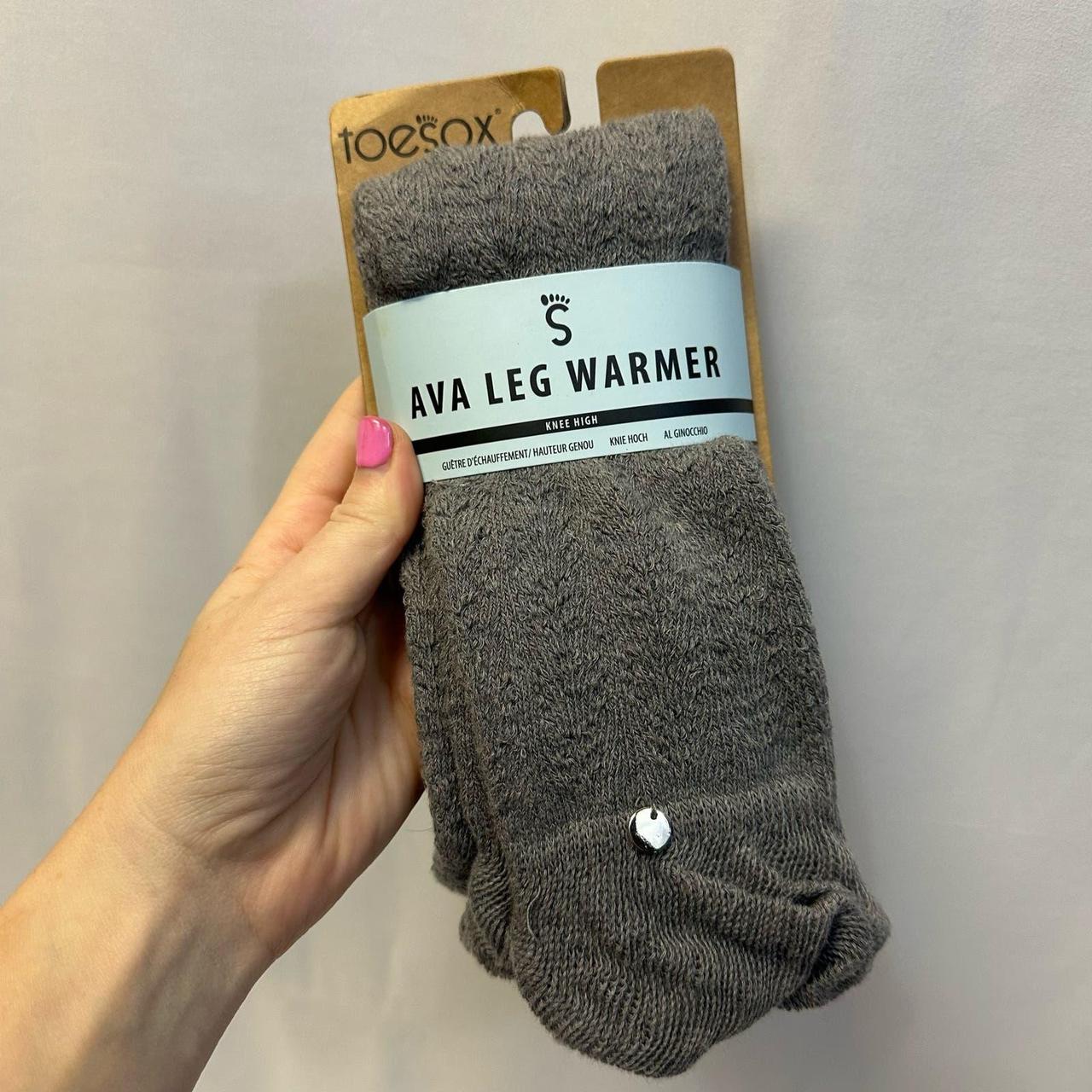 Toesox Ava Leg Warmer Knee High Grey Smoky OS Cotton... - Depop