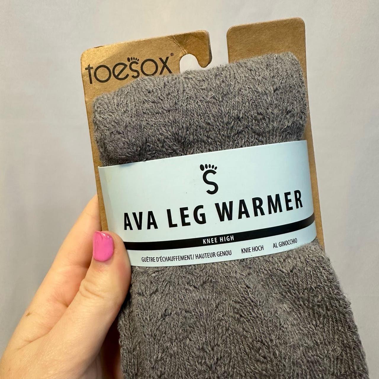 Toesox Ava Leg Warmer Knee High Grey Smoky OS Cotton... - Depop