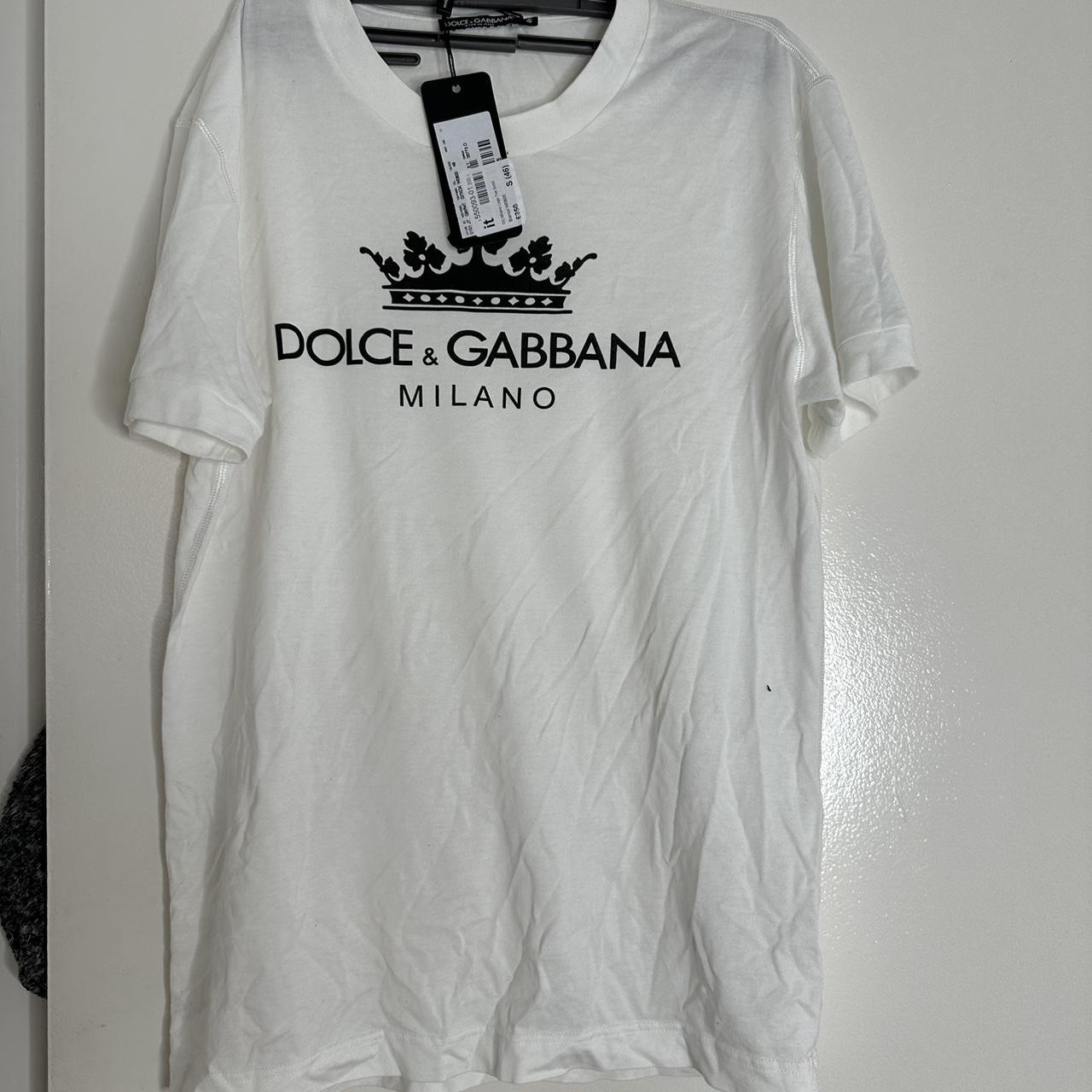 Dolce & Gabbana Women's White and Black T-shirt | Depop