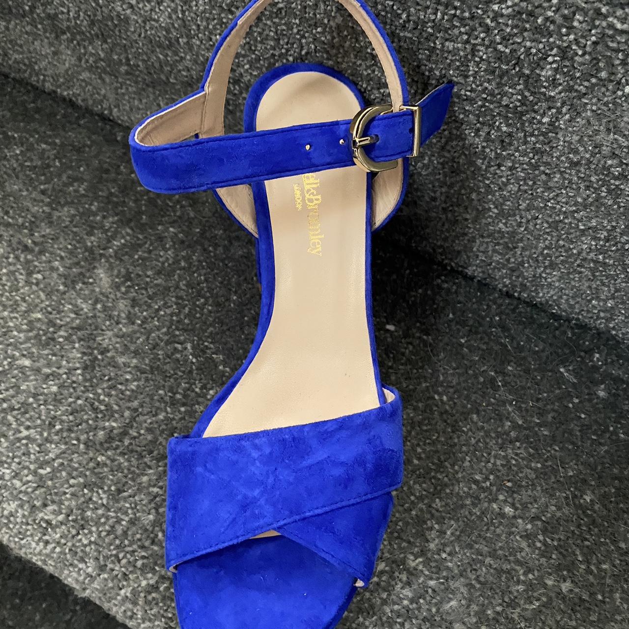 Russel and bromley ladies blue platform strapped... - Depop