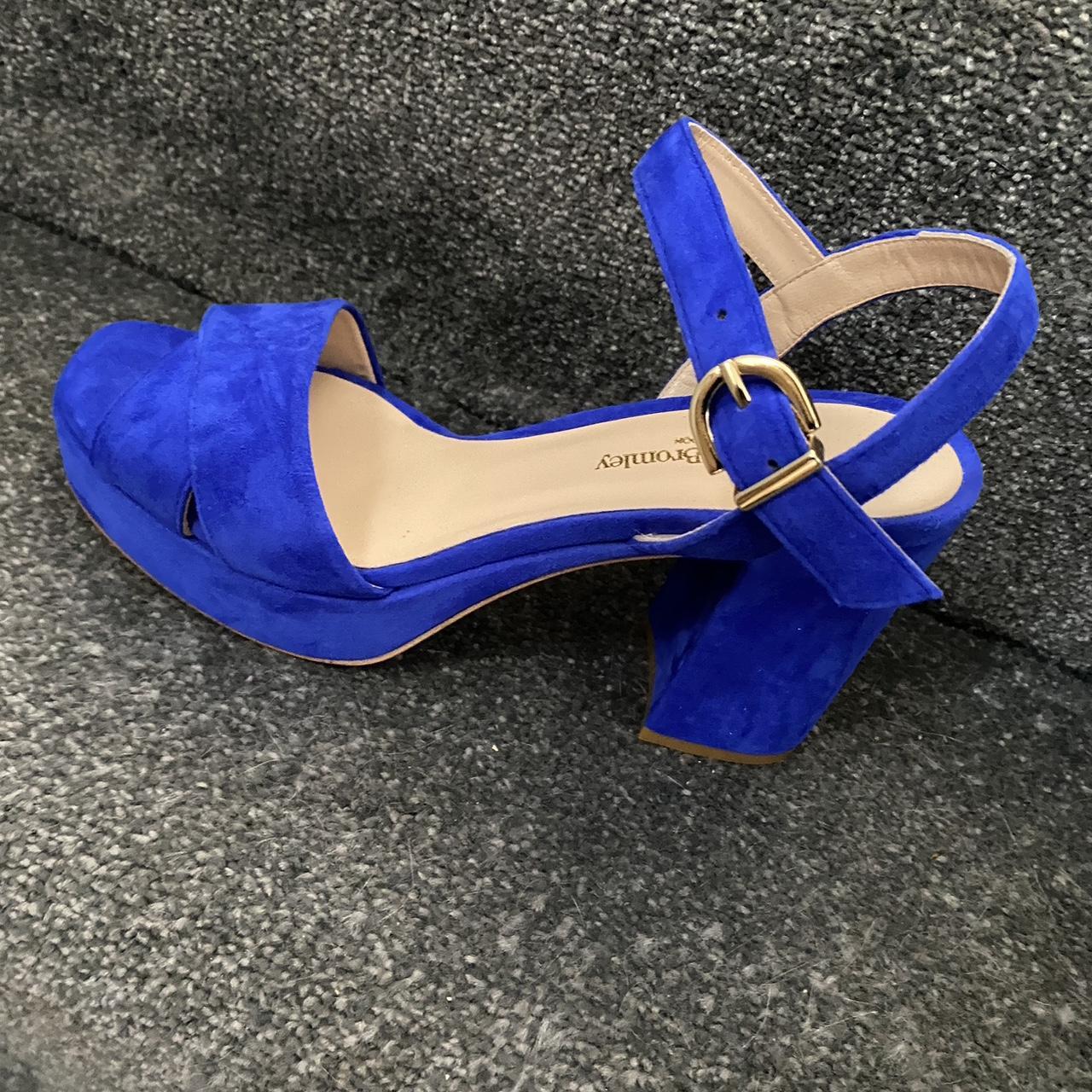 Russel and bromley ladies blue platform strapped... Depop