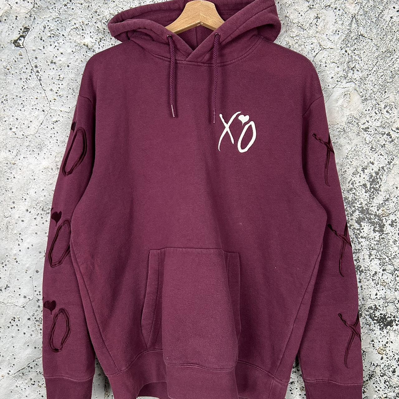 H&m the weeknd burgundy hoodie hotsell