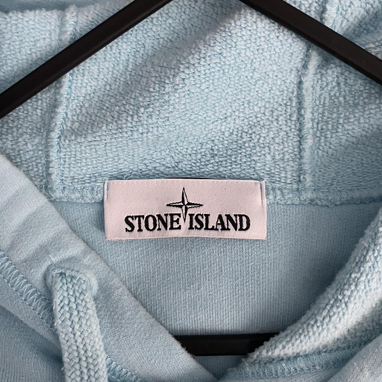 Stone island light blue hoodie Worn a few... - Depop