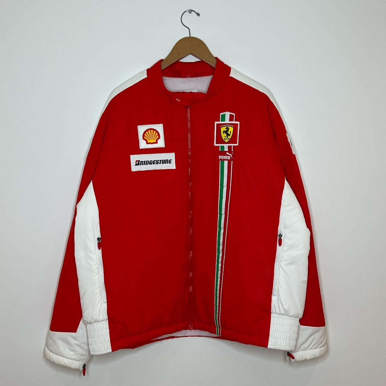 ferrari puma racing jacket cool patches, great... - Depop