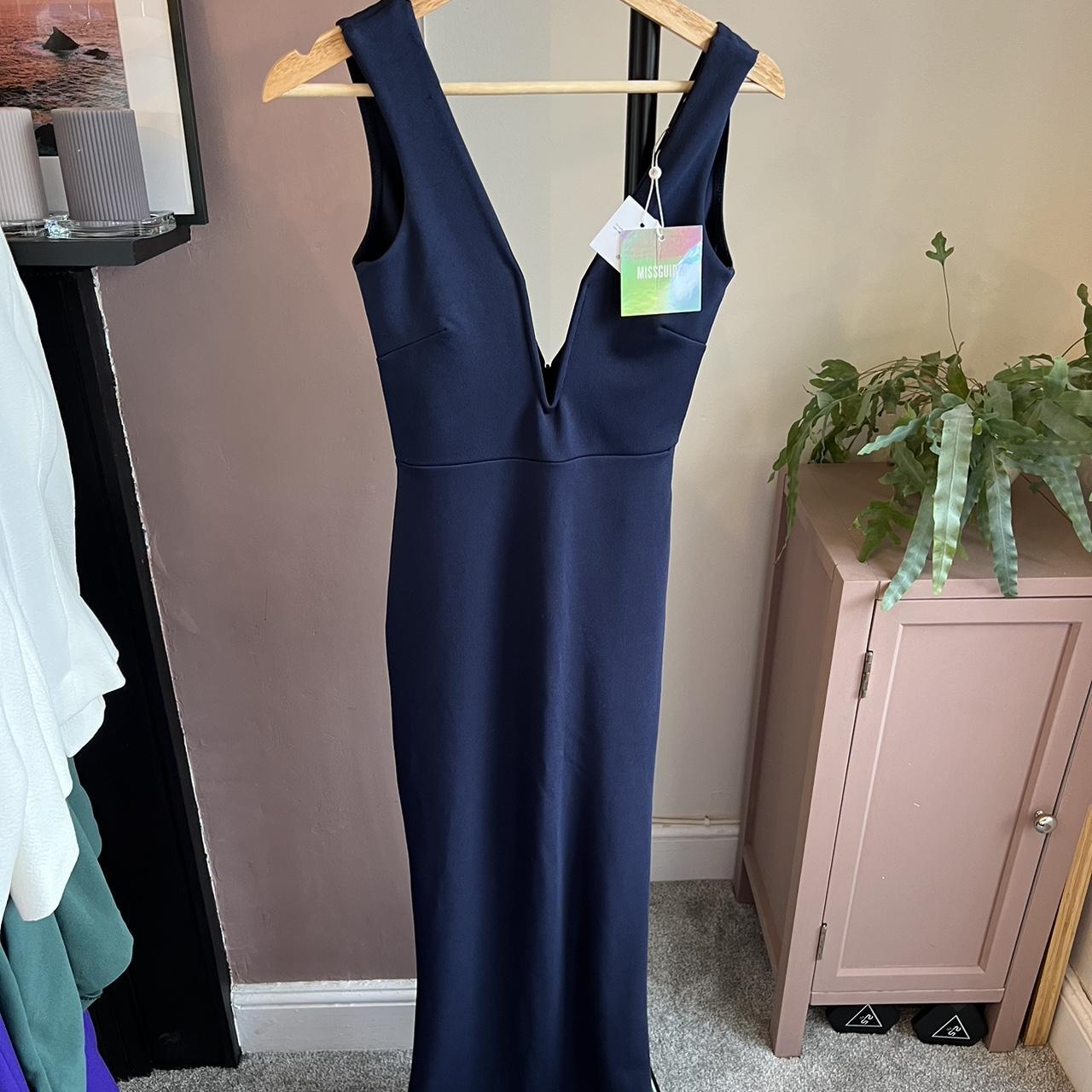 Missguided navy maxi dress hotsell