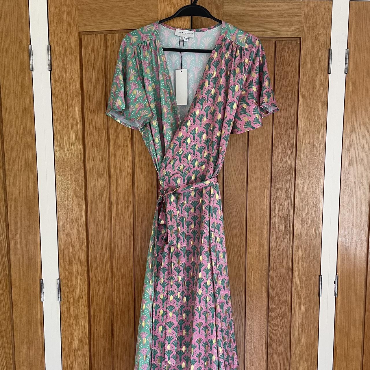 NEW Never fully dressed green and pink midi wrap... - Depop