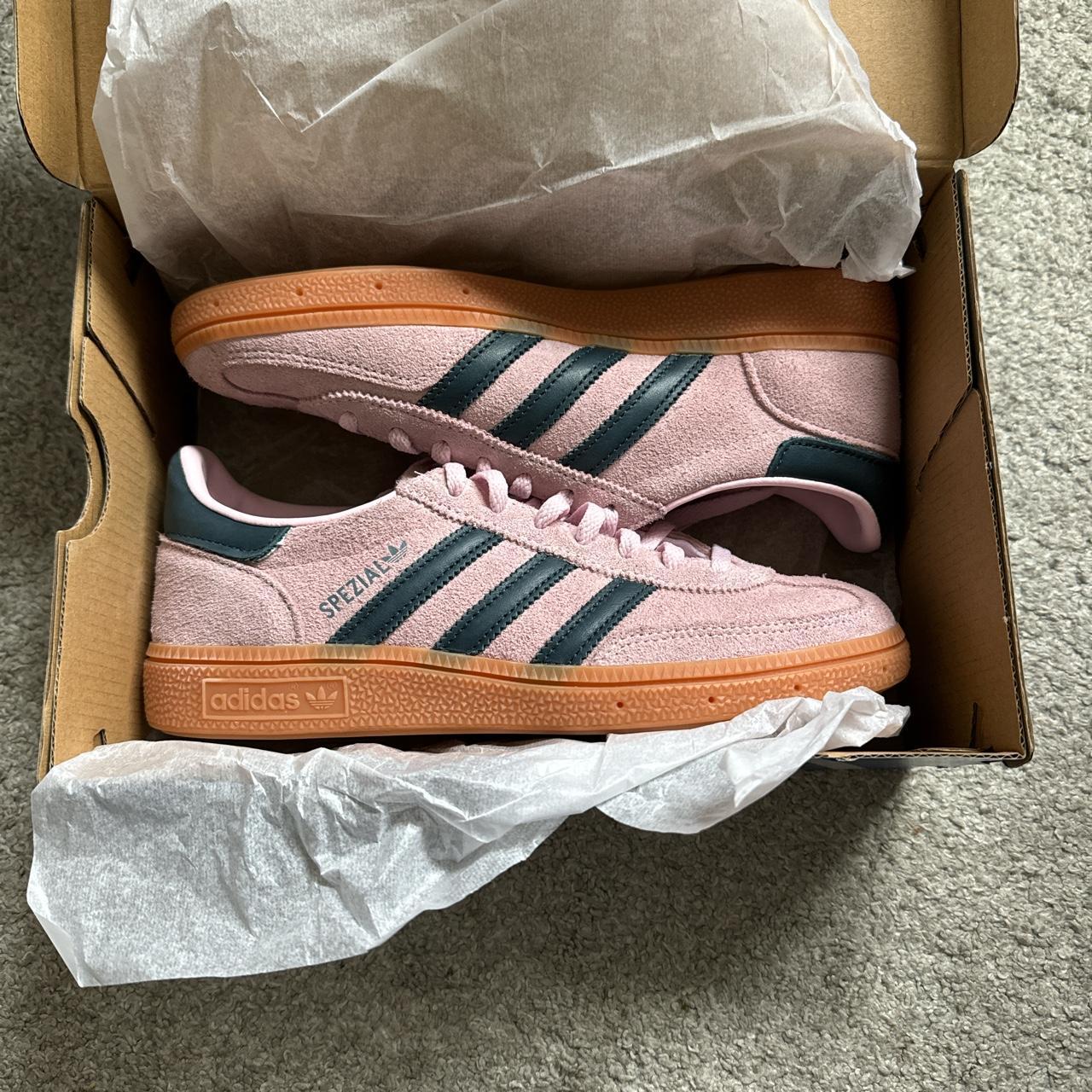tan and pink adidas