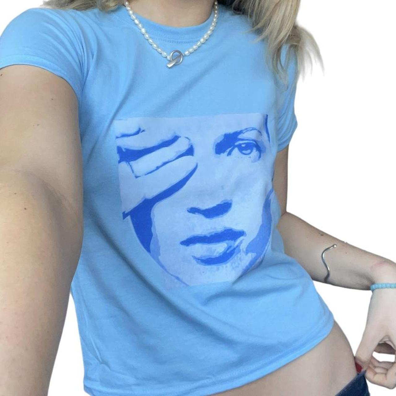 Women's Blue and Navy T-shirt | Depop