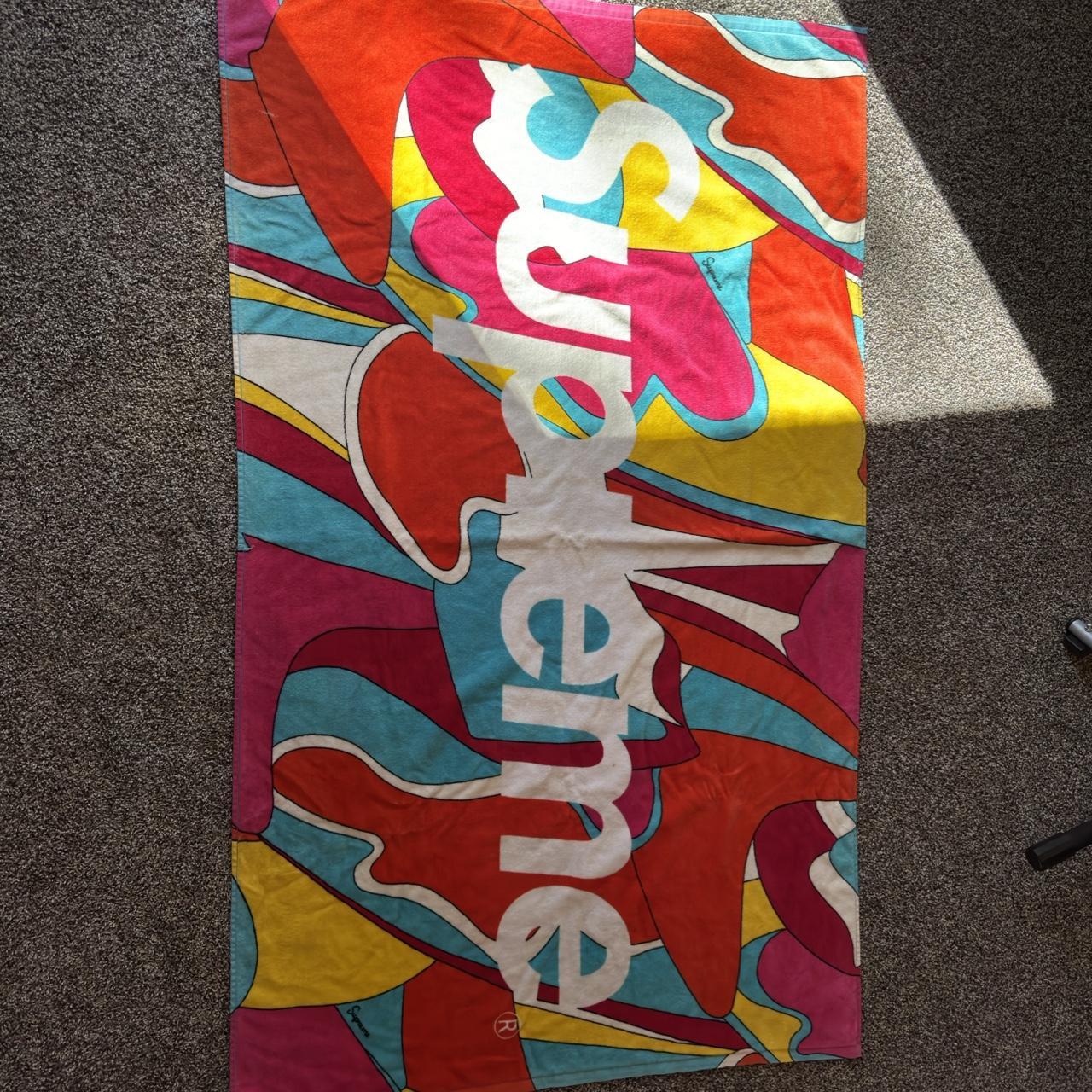 Supreme Abstract Beach Towel. has been washed and... - Depop