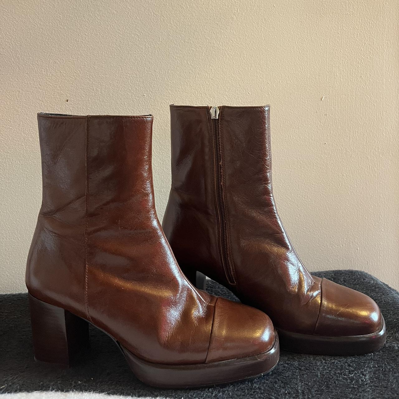 asos brown leather boots