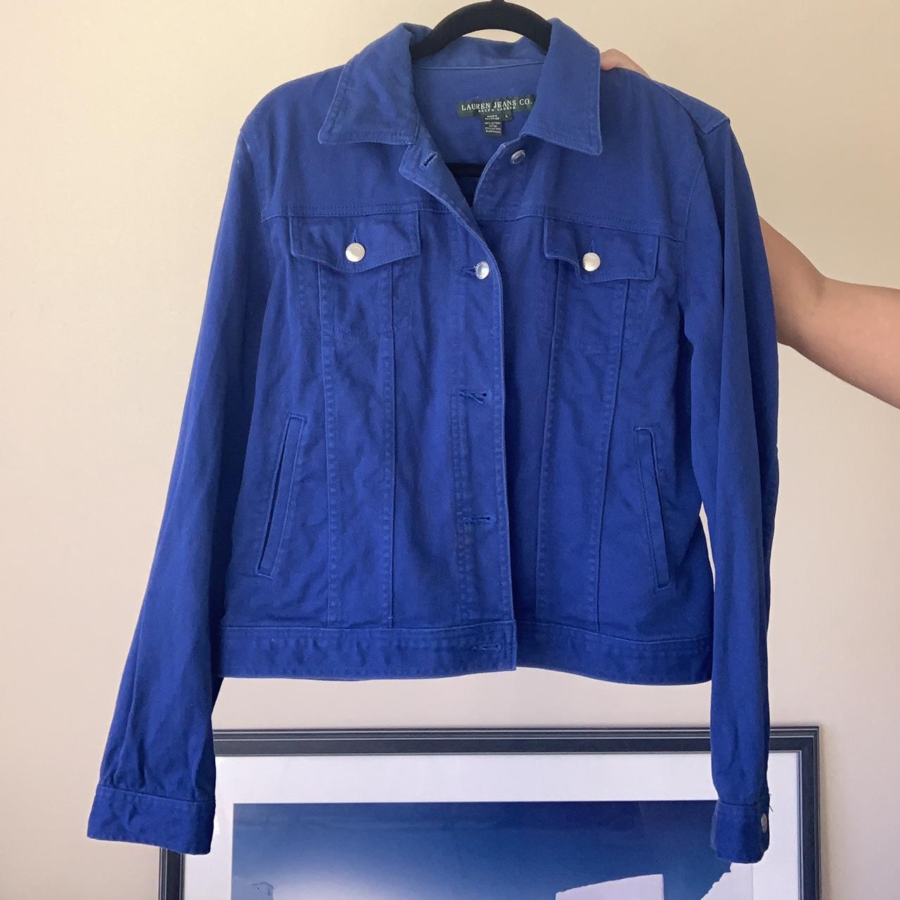 Vintage Ralph Lauren electric blue denim jacket. Depop