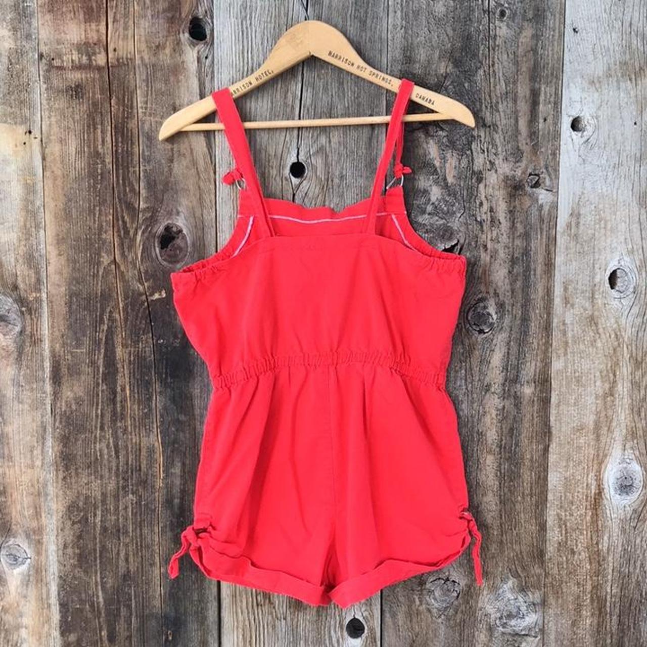 Vintage 1980s era red romper with super short