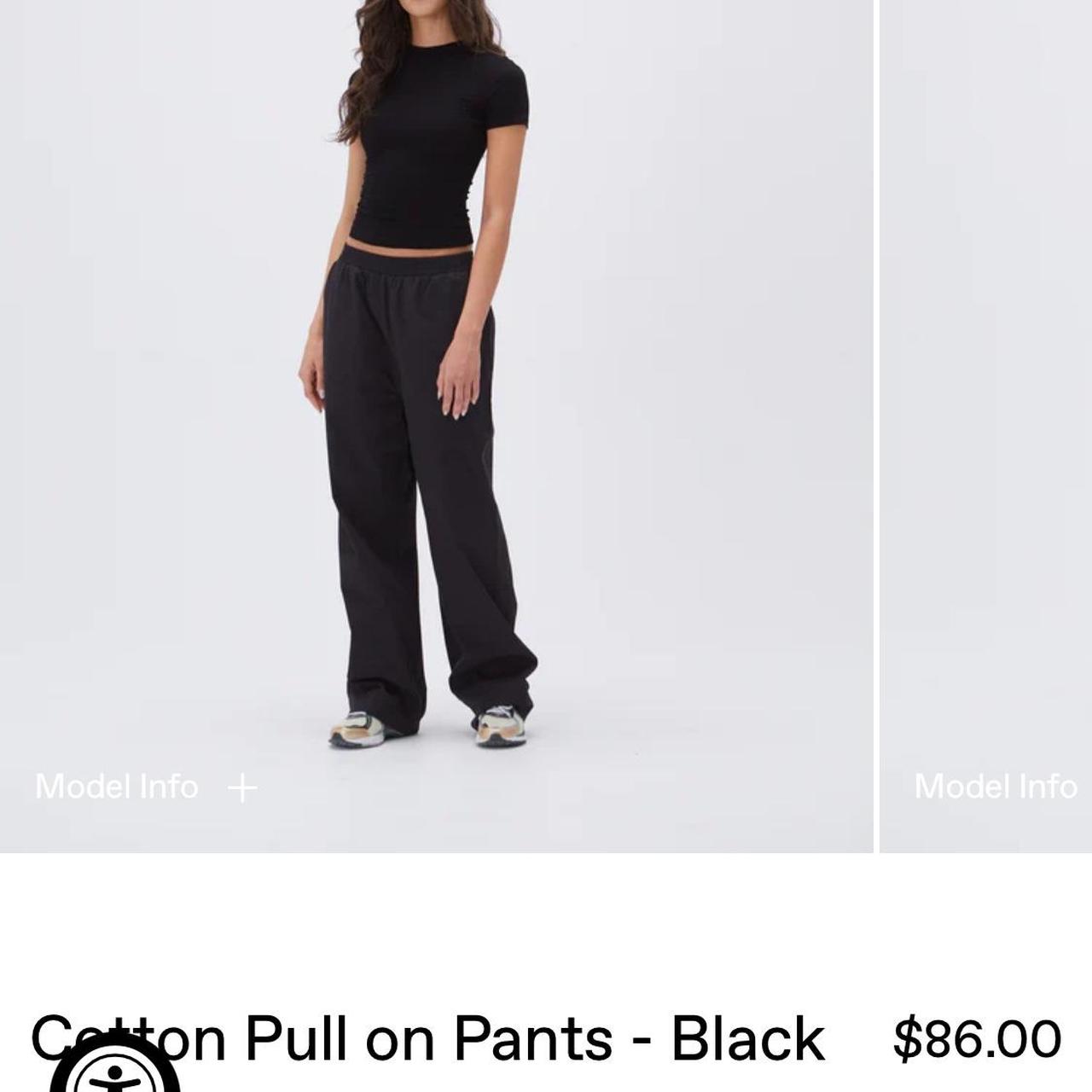 Cotton Pull on Pants - Black
