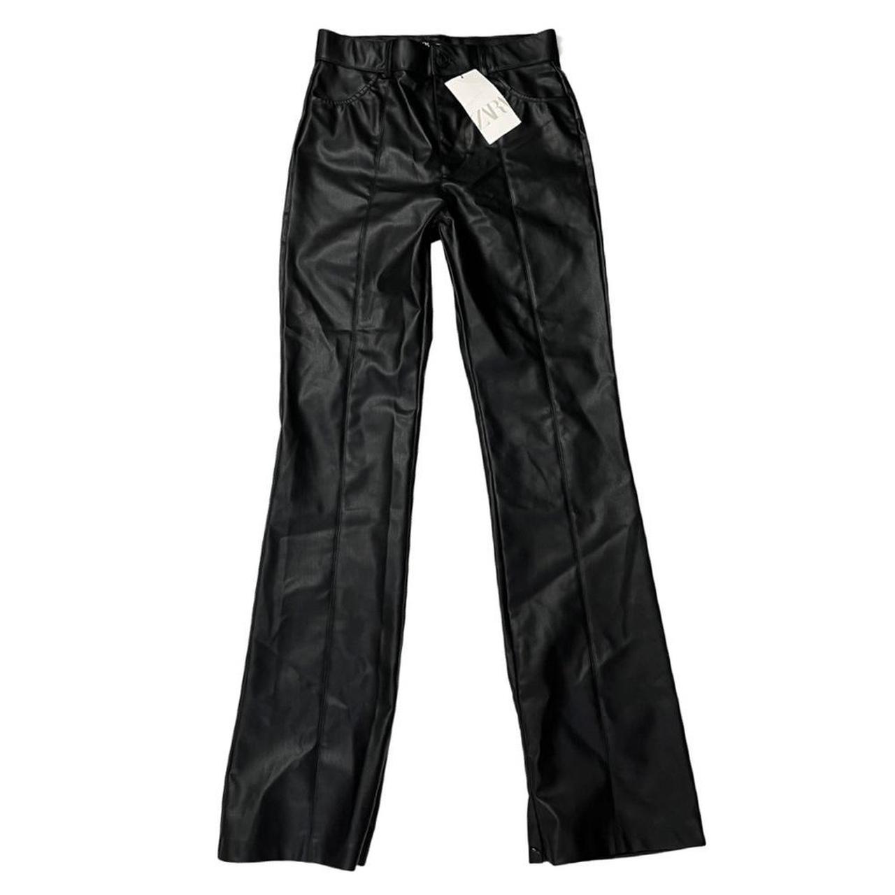 Zara faux leather pants medium Zara Faux gothic... - Depop