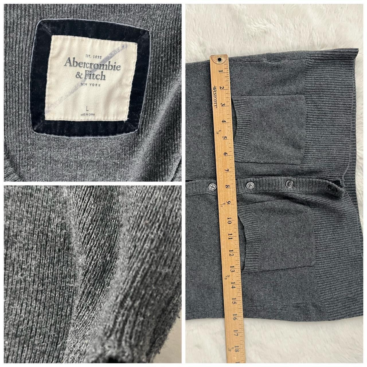 Abercrombie & Fitch Women's Grey and Black Cardigan | Depop