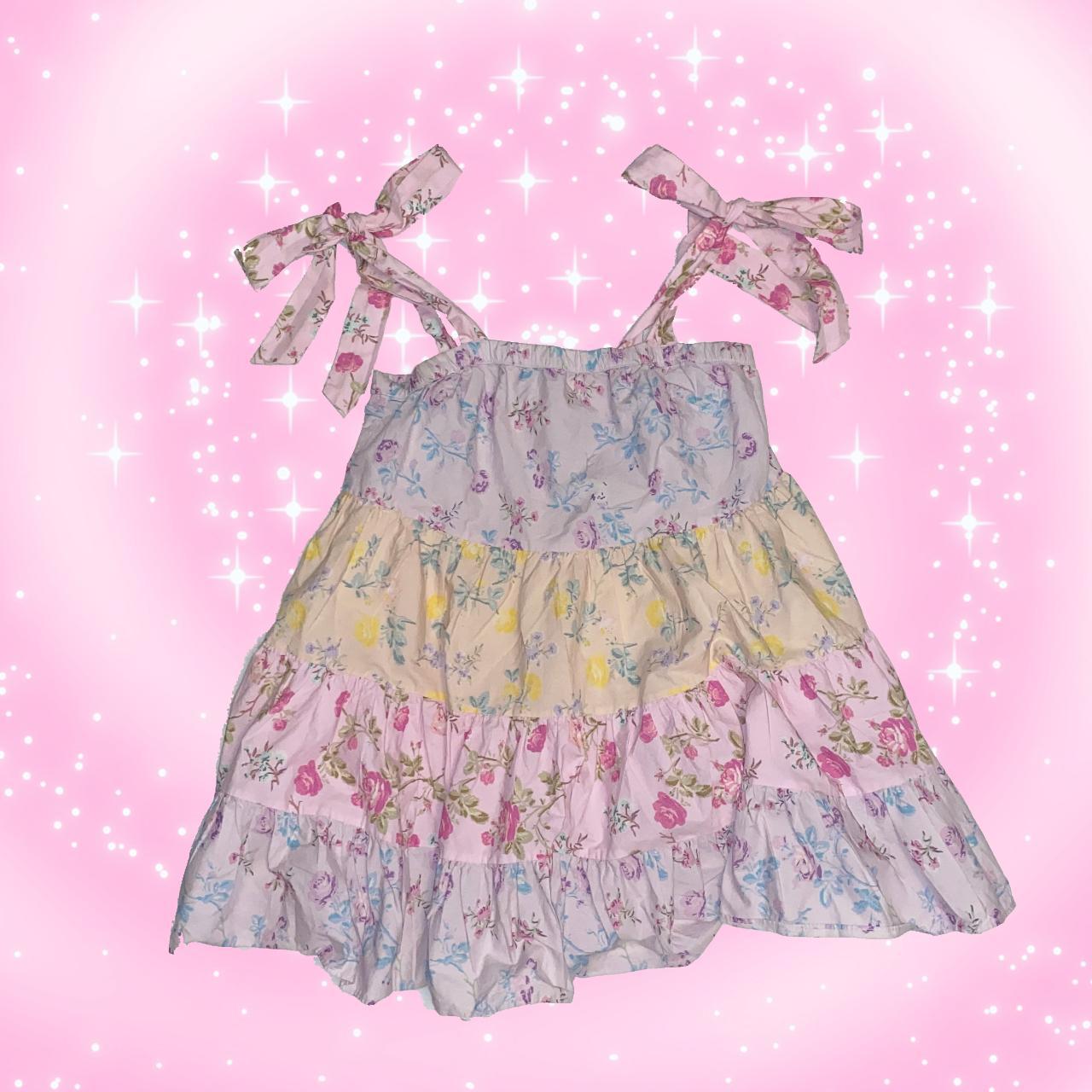 pastel babydoll floral dress by loveshackfancy x... Depop