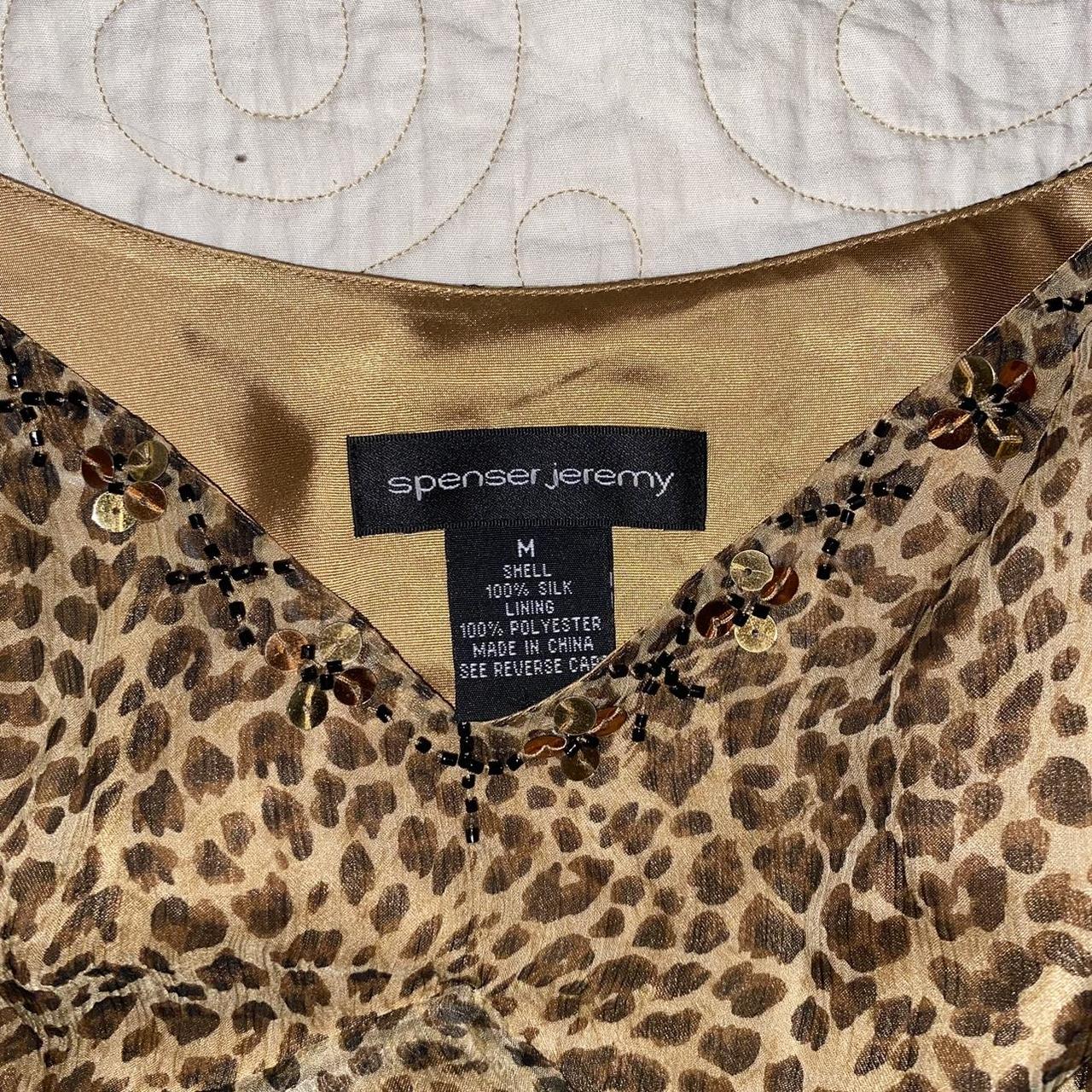 cheetah print fitted gold tank top western glam... - Depop